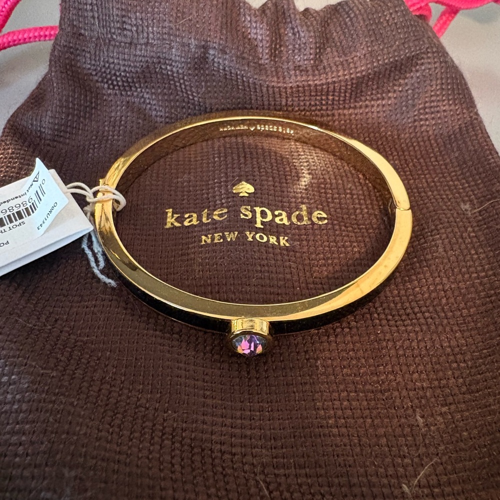 kate spade gold-tone slim bangle bracelet